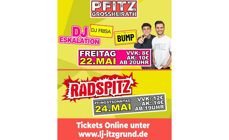 Pfitz (Pfingsttanz) der Landjugend in Großheirath mit den „ Radspitz“